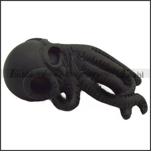 Darker Black Octopus Pendant p009518