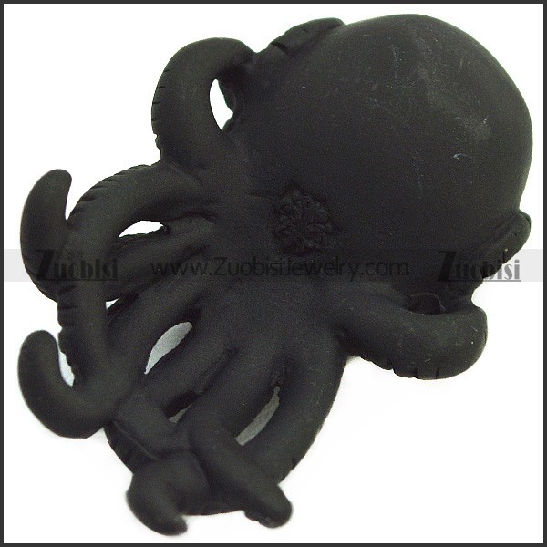 Darker Black Octopus Pendant p009518