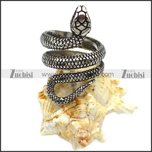 Stainless Steel Retro Snake Biker Ring r007096