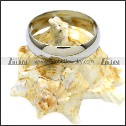 Shiny Stainless Steel Plain Band Ring r007004