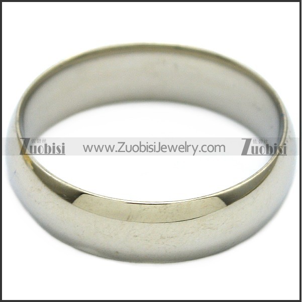 Shiny Stainless Steel Plain Band Ring r007004
