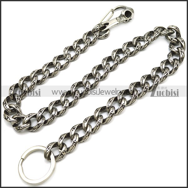 Stainless Steel Casting Jean Chain with Skull Clasp y000016