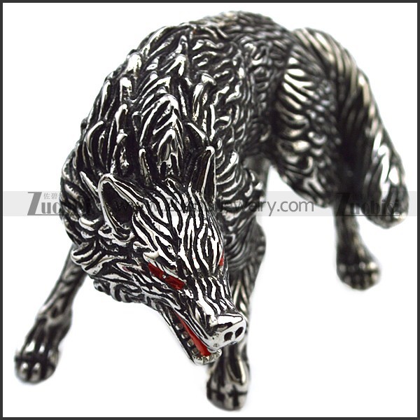 Solid Stainless Steel Wolf Accessory Decoration a000933
