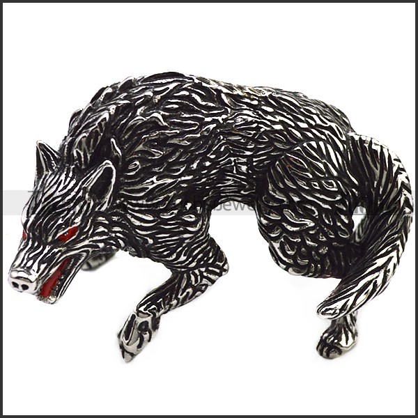 Solid Stainless Steel Wolf Accessory Decoration a000933