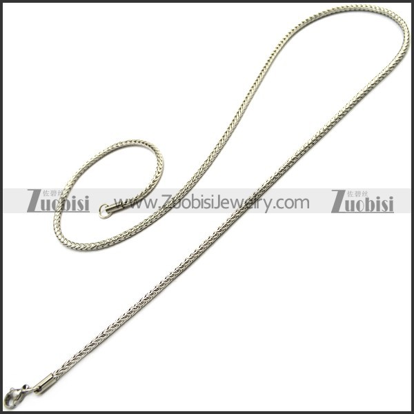 3MM Wide Polished Silver Stainless Steel Franco Chain n002720