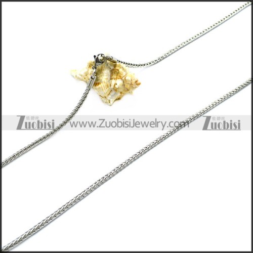 3MM Wide Polished Silver Stainless Steel Franco Chain n002720
