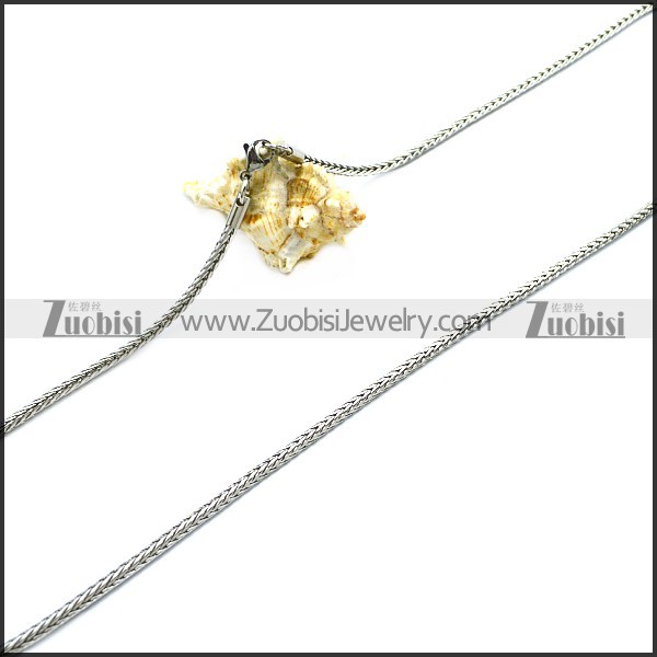 3MM Wide Polished Silver Stainless Steel Franco Chain n002720