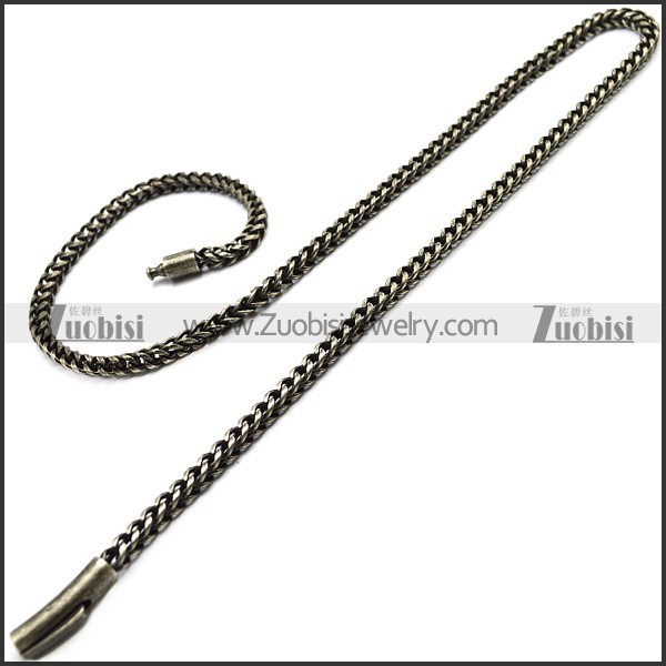 55CM Long Vintage Silver Stainless Steel Franco Chain n002801