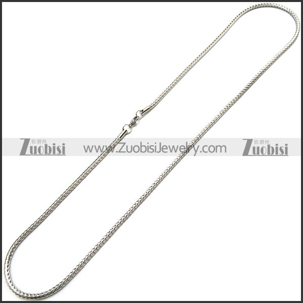 3MM Wide Polished Silver Stainless Steel Franco Chain n002720