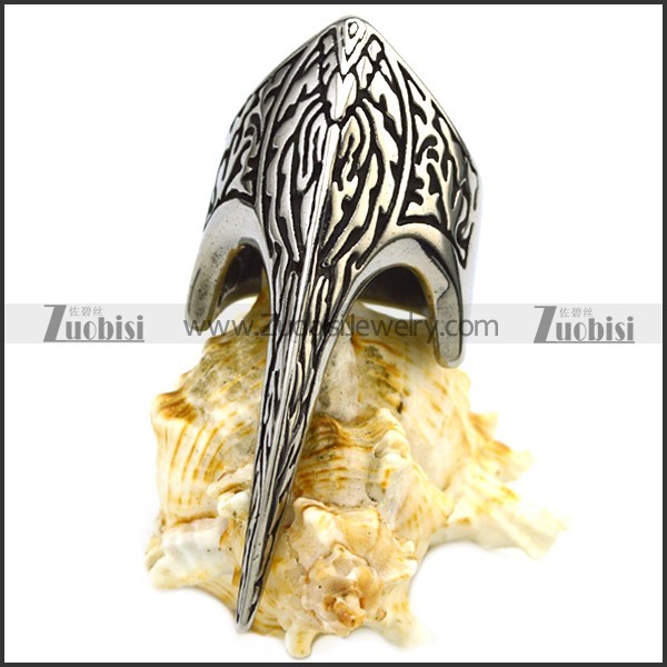 Vintage Stainless Steel Eagle Skull Ring r007373