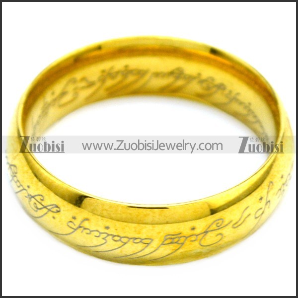 Gold Color The One Ring Lord  Stainless Steel Ring Laser Etched r007444
