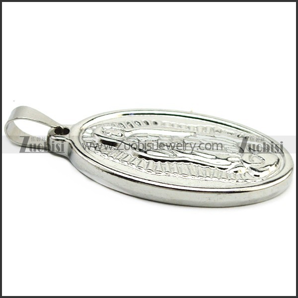 Silver Plated Stainless Steel Virgin Mary Pendant p009713