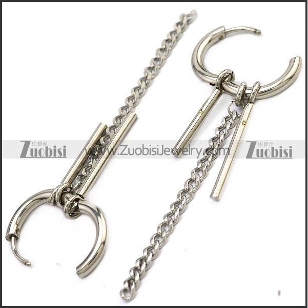 Stainless Steel Huggie Hinged Hoop Earrings e001895