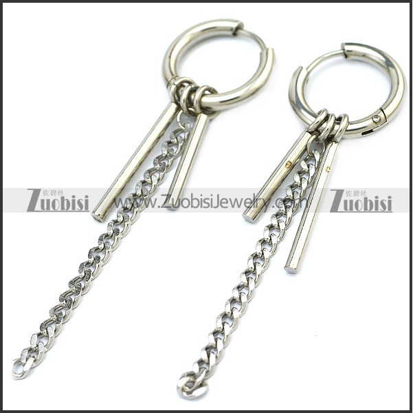 Stainless Steel Huggie Hinged Hoop Earrings e001895