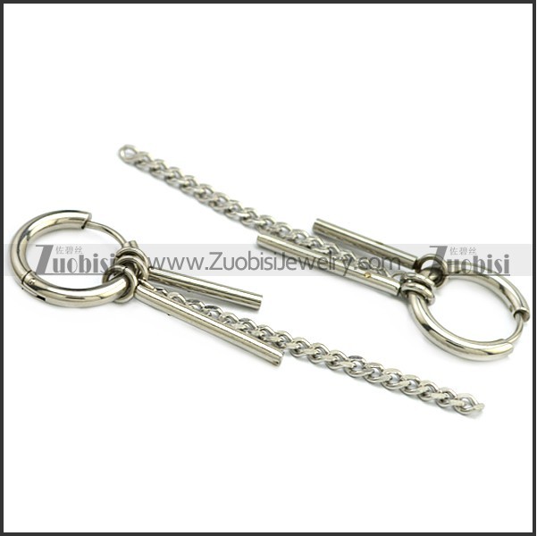 Stainless Steel Huggie Hinged Hoop Earrings e001895