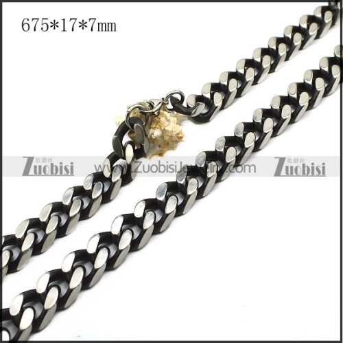 17MM Big Flatter Surface Stainless Steel Cuban Link Chain for Necklace n002862