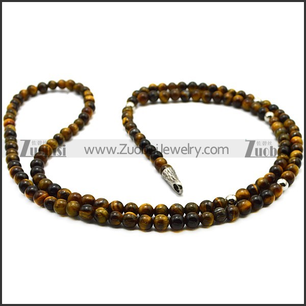 Tiger's Eye Rosary Necklace n002655