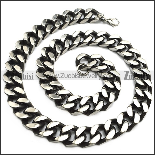 17MM Big Flatter Surface Stainless Steel Cuban Link Chain for Necklace n002862