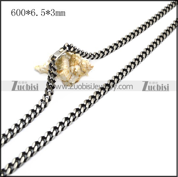 60CM Long Vintage Silver Cuban Link Chain Stainless Steel Necklace n002858