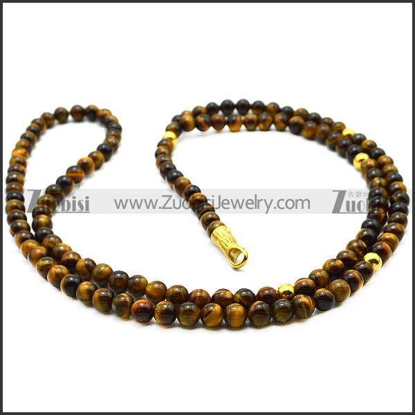 Tiger Eye Rosary Necklace n002656
