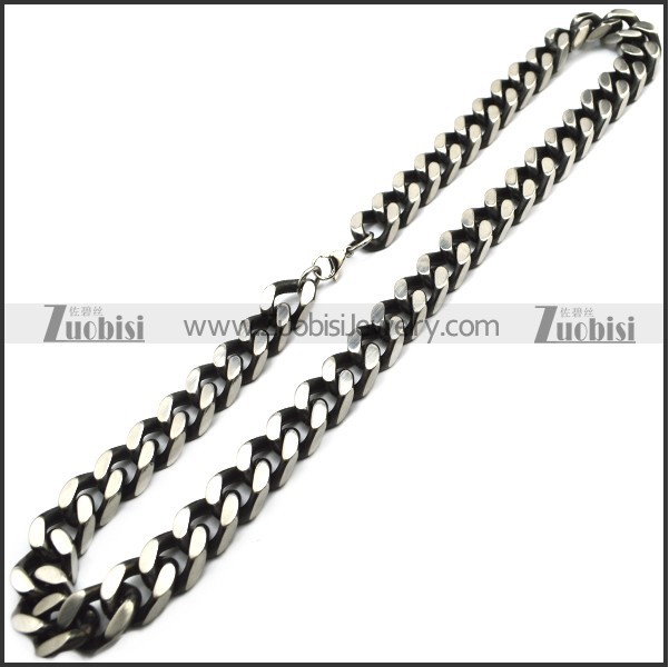 17MM Big Flatter Surface Stainless Steel Cuban Link Chain for Necklace n002862