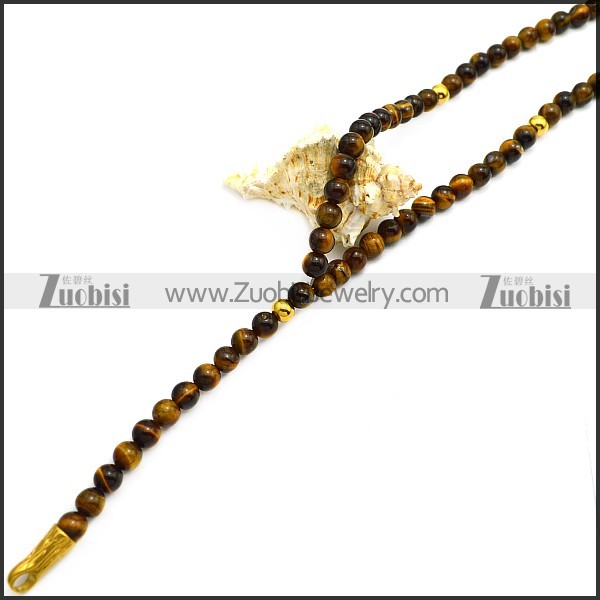 Tiger Eye Rosary Necklace n002656