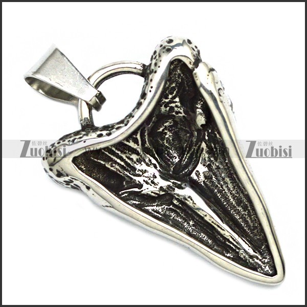 Shark Tooth Amulet in Stainless Steel p010155
