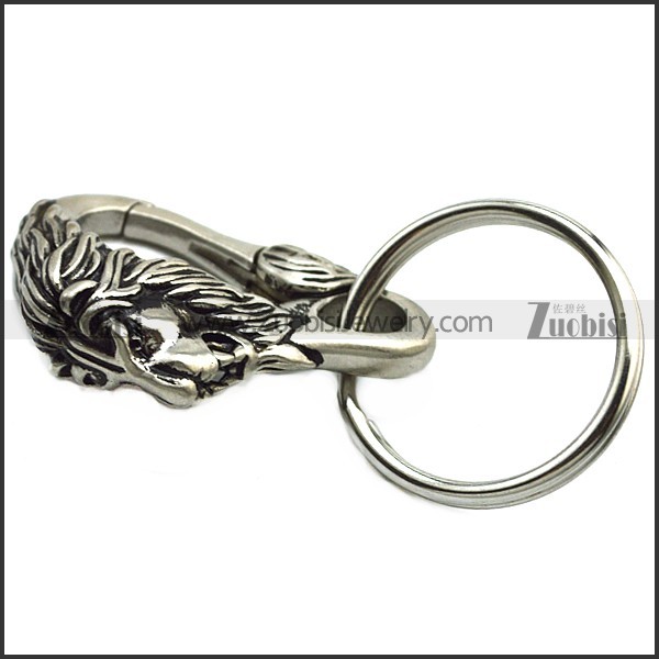 Stainless Steel Lion Key Ring k000069