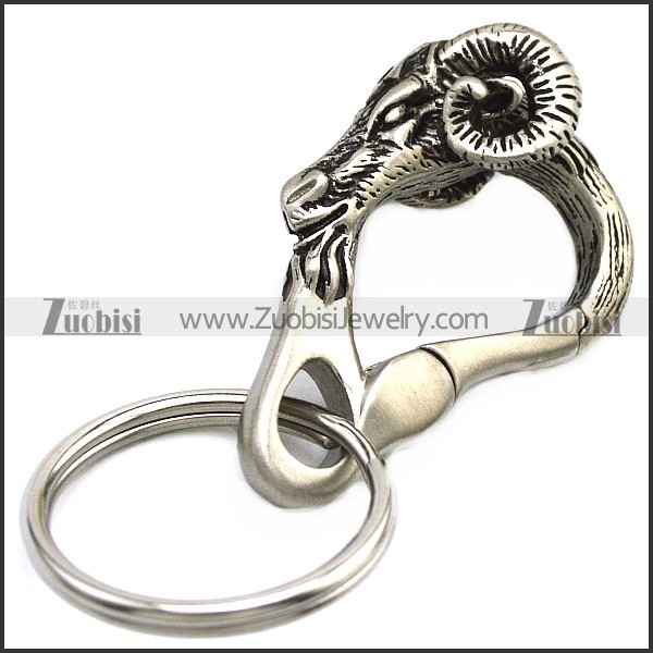 Stainless Steel Goat Keychain k000065