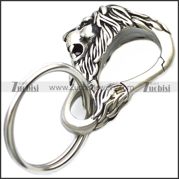 Stainless Steel Lion Key Ring k000069