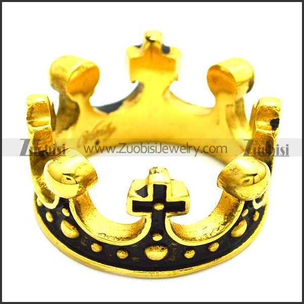 antique gold plating crown ring r001650