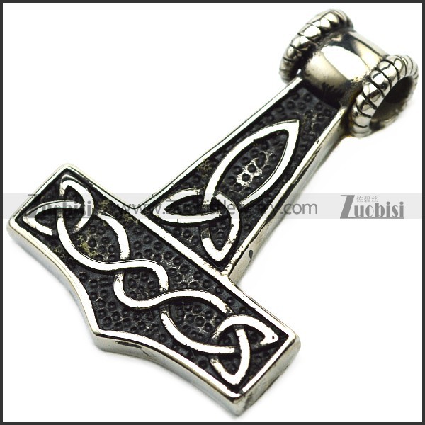 Stainless Steel Sheep 's head Hammer Pendant -p001094