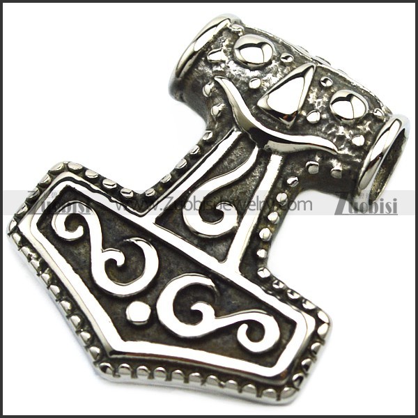 clean-cut little oxidation-resisting steel Hammer of Thor Pendants for men & bikers - p000476