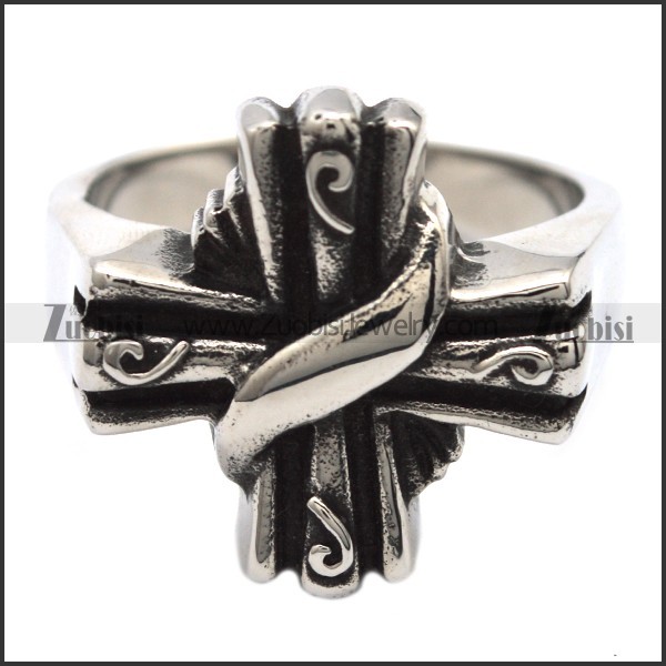 Normal Stainless Steel Cross Ring - r000079