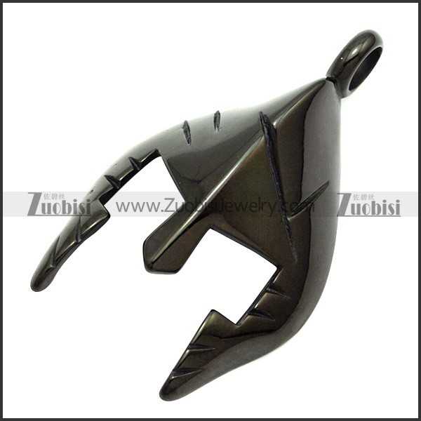 Black Plated Stainless Steel Spartan Helmet Pendant p006466