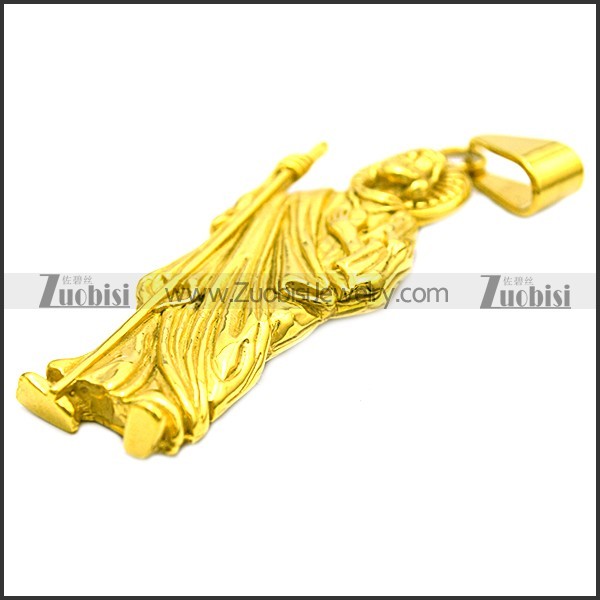 Gold San Juditas Pendant in Stainless Steel p002197
