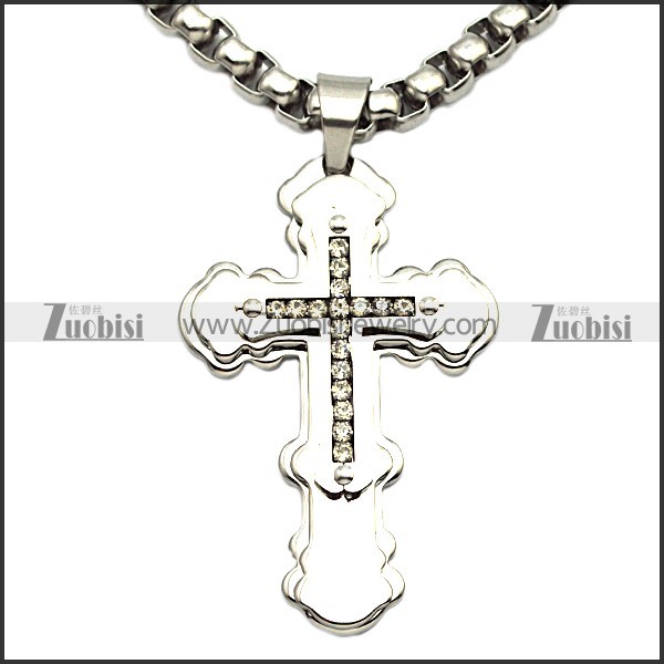 functional nonrust steel Cross Pendants - p000567