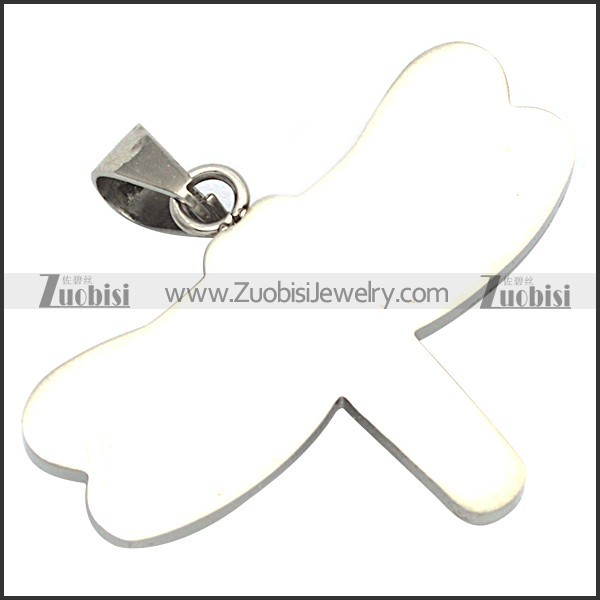 Black Stainless Steel Butterfly Pendant with Stone -JP140060
