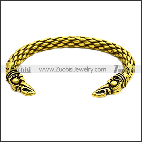 Gold Plating Stainless Steel Raven Bangle b009757
