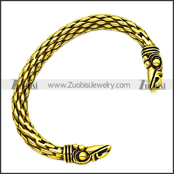 Gold Plating Stainless Steel Raven Bangle b009757