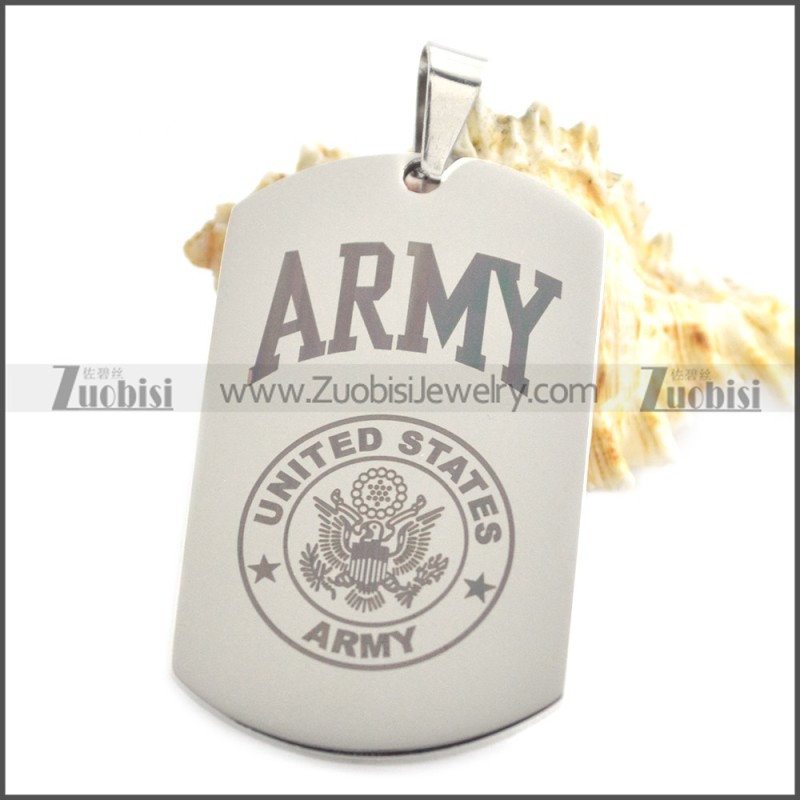 Stainless Steel Army Pendant p010423S3