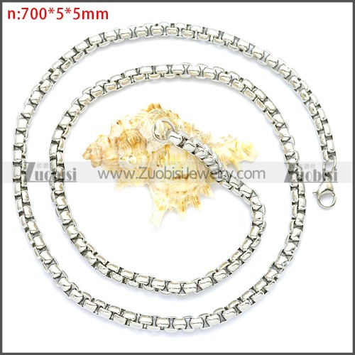 Round Box Link Necklace Chains n003089SW5