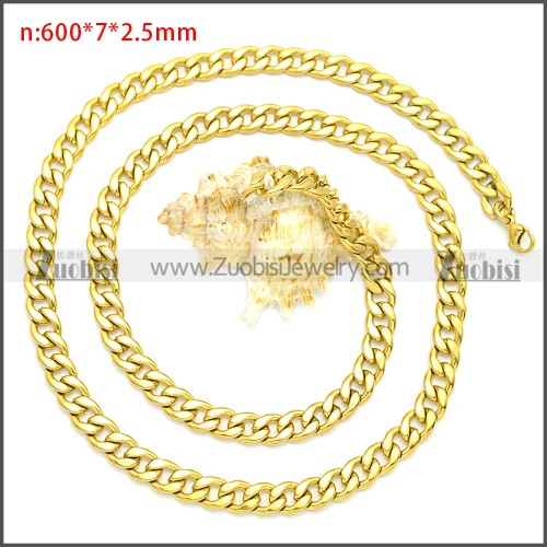 18k 316L Miami Gold Curb Chain n003085GW7