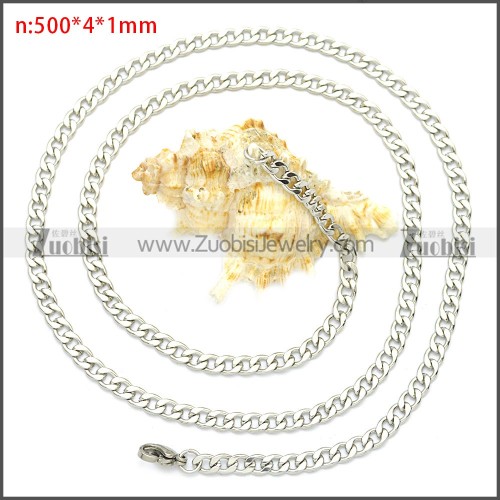 Stainless Steel Cuban Chain Necklace n003090SW4