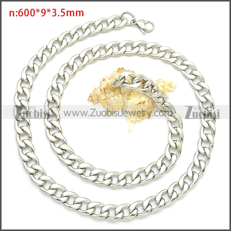 Chunky Stainless Steel Curb Chain Neckalce n003085SW9