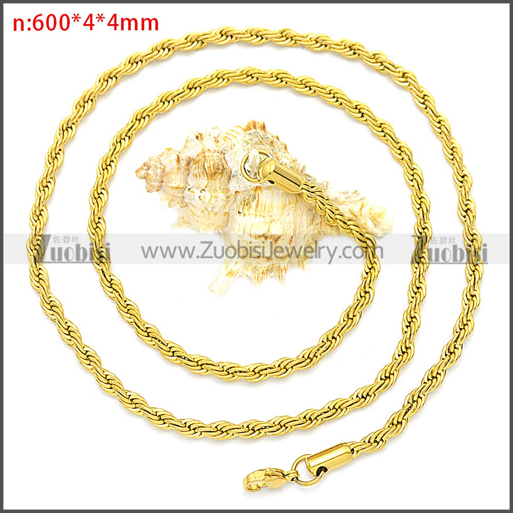 Stainless Steel Chain Neckalce n003086GW4 - Zuobisi Jewelry