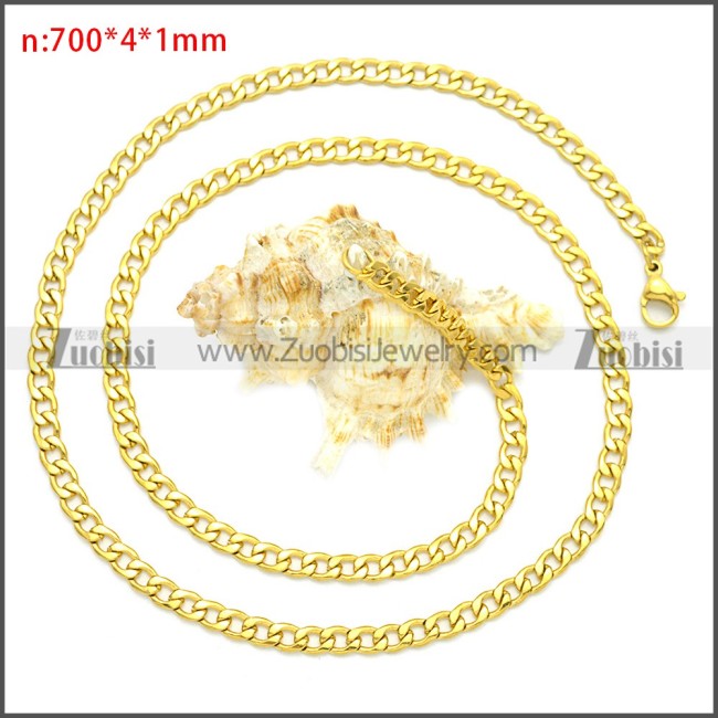 Stainless Steel Cuban Chain Neckalce n003091GW4