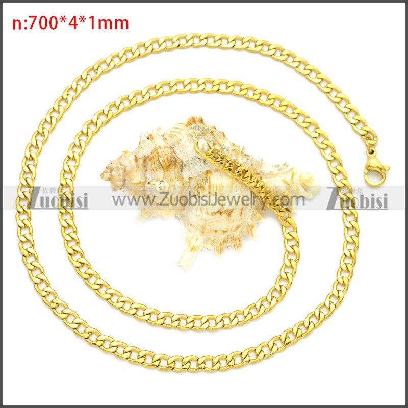 Stainless Steel Cuban Chain Neckalce n003091GW4