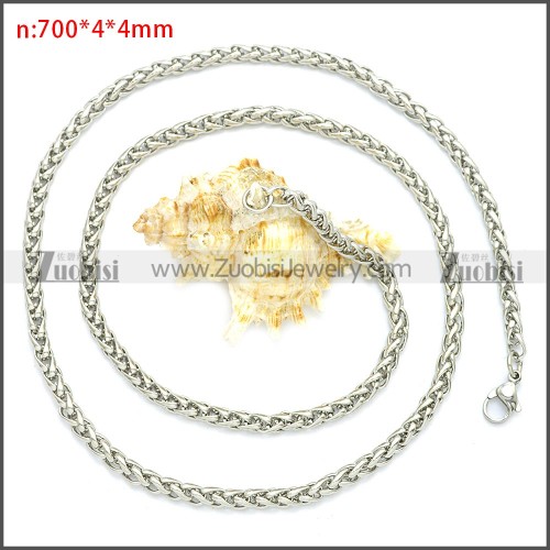 Stainless Steel Wheat Chain Neckalce n003095SW4