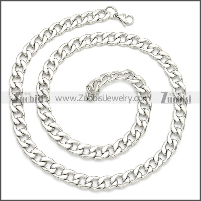 Stainless Steel Cuban Chain Neckalce n003091SW7